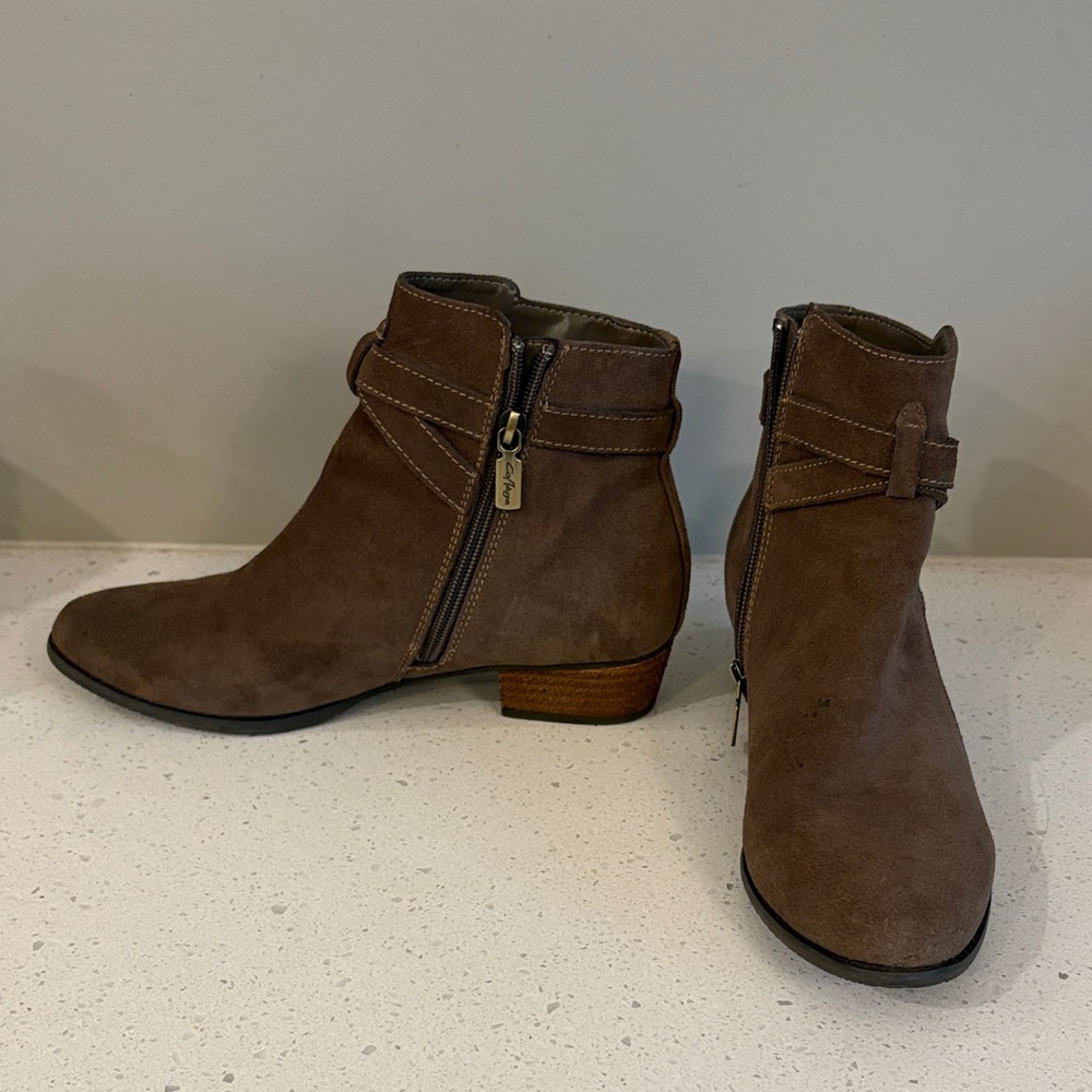 College Brown Suede Ankle Waterproof Booties